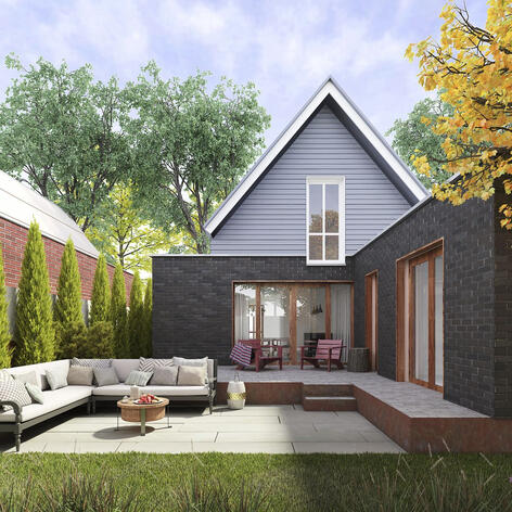 Custom home 3D exterior rendering