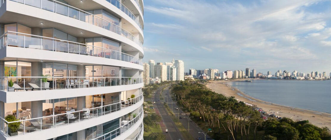 Seafront Apartment Tower project 3D exterior rendering