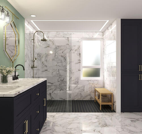 Bath Renovation 3D interior renderings