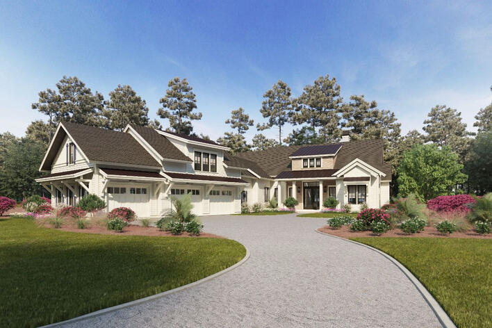 Catelli Plan Catelli Plan custom home 3D exterior rendering Bellwether Design + Build USA