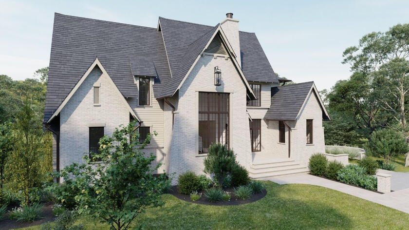 Airline Ridge Road custom home 3D exterior rendering and walkthrough Speight Built home USA